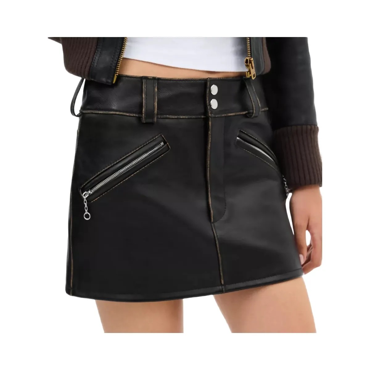 Coach Moto Mini Skirt in Black - HypeFly India View 4