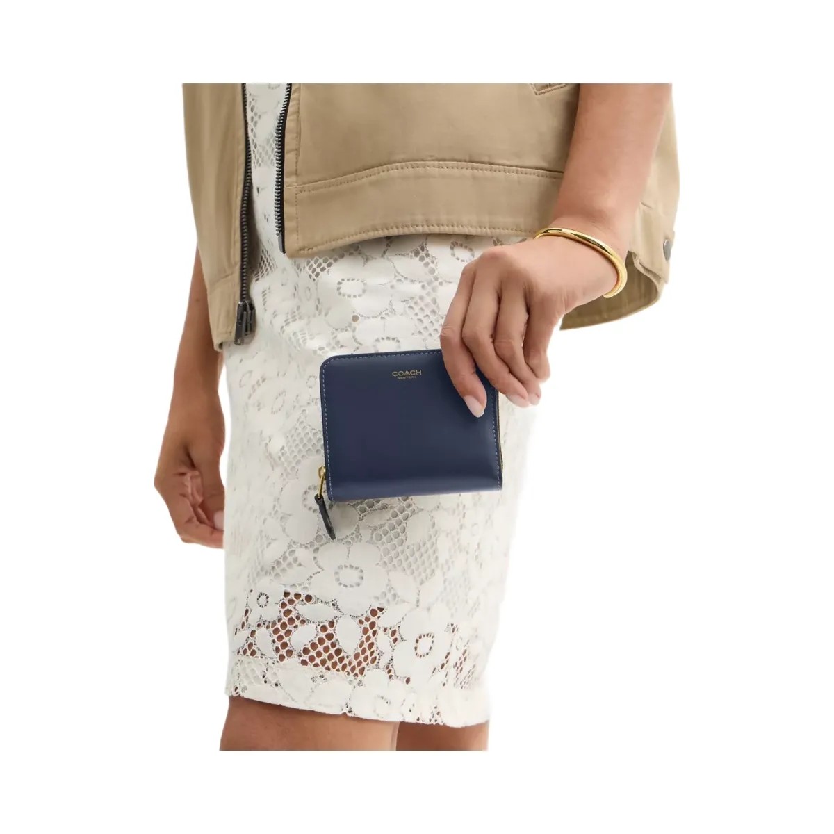 Coach New York Billfold Wallet in Brass Navy - HypeFly India View 5