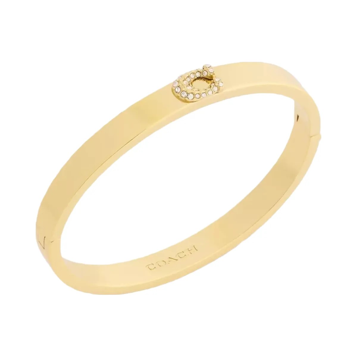 Coach Pavé C Hinged Bangle in Gold - HypeFly India View 2