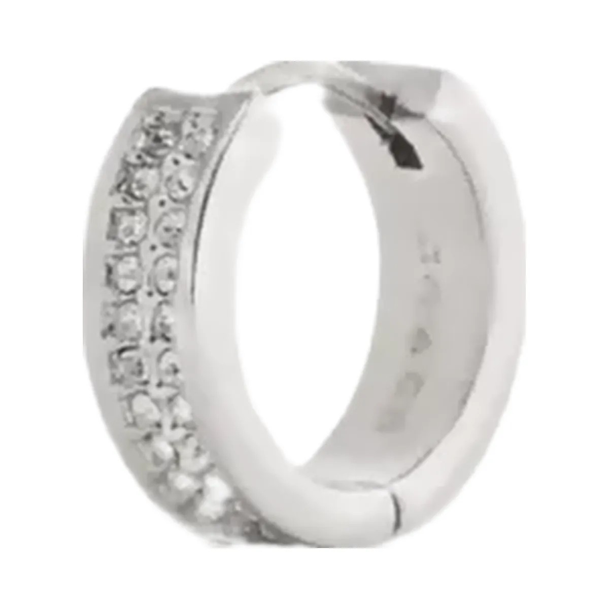 Coach Pavé C Huggie Earrings in Silver - HypeFly India View 1