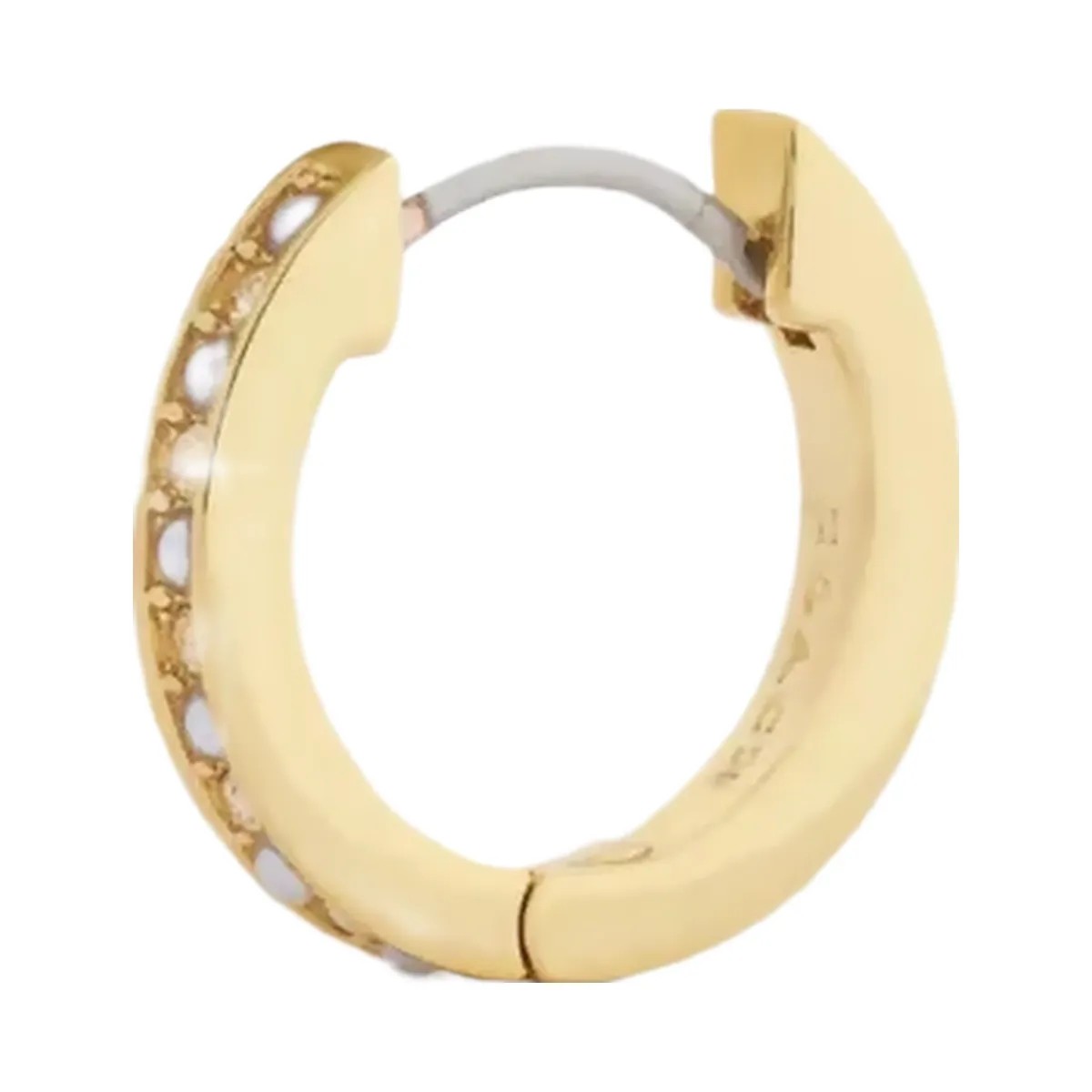 Coach Pearl Huggie Earrings in Gold - HypeFly India View 1