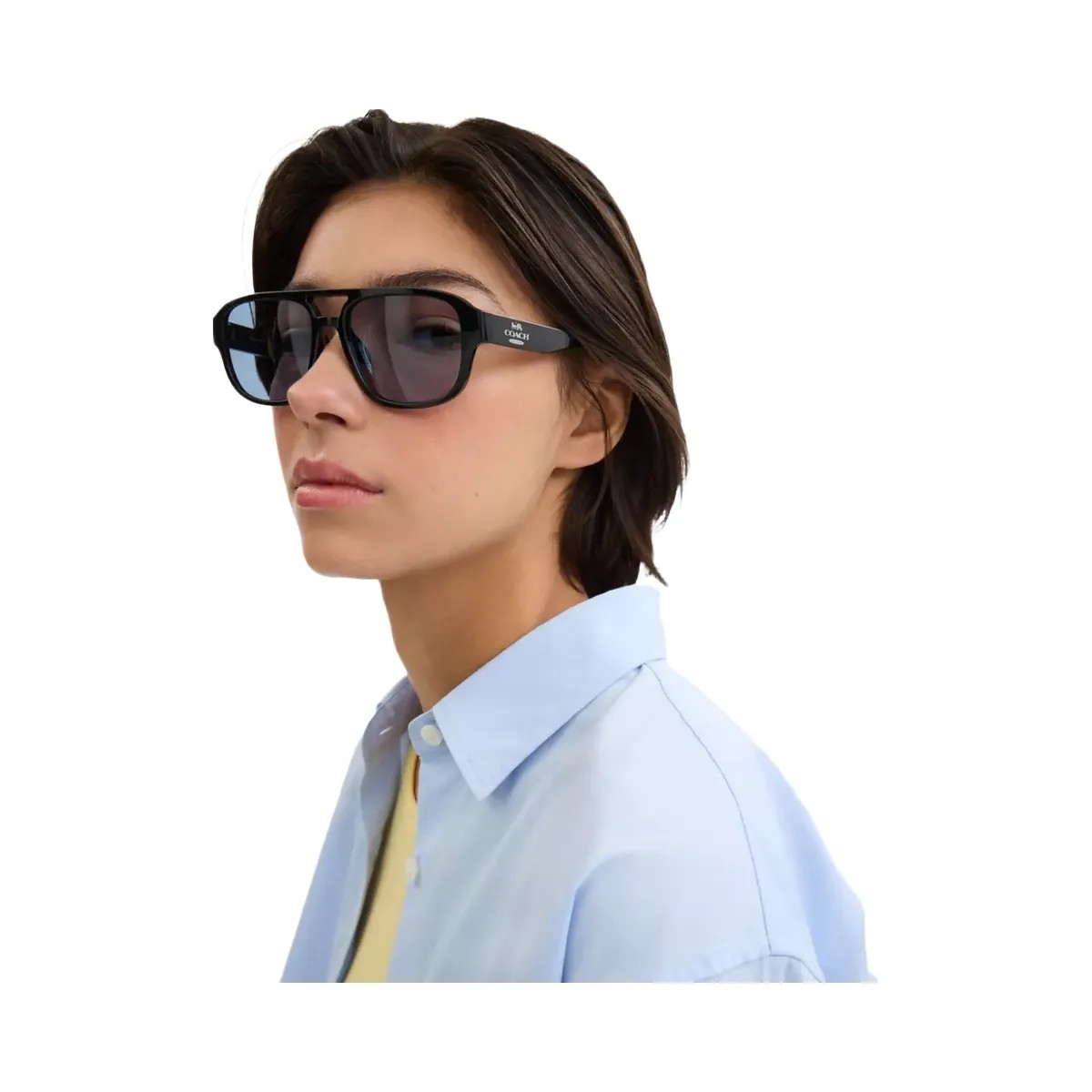 Coach Pilot Sunglasses in Black - HypeFly India View 2