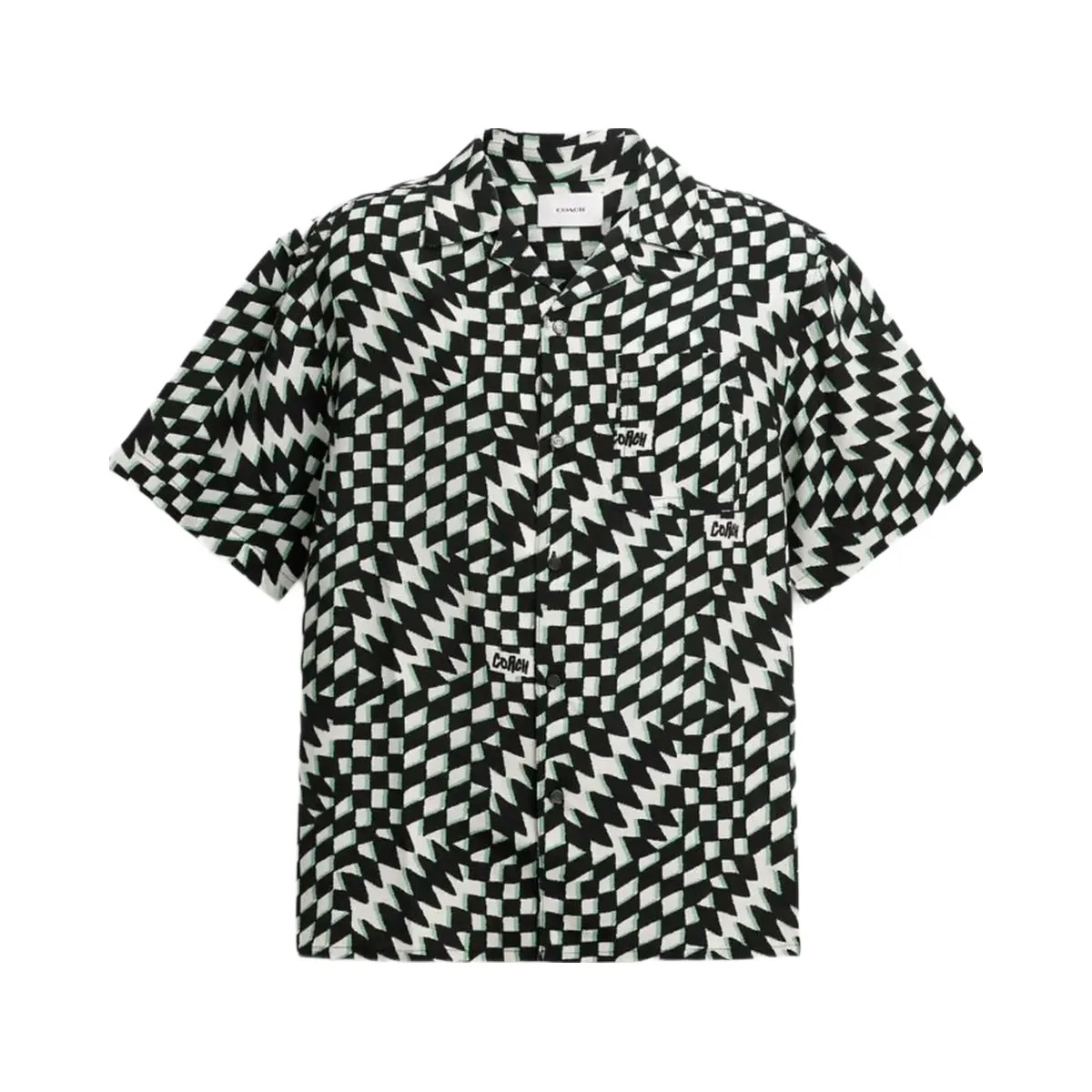 Coach Printed Camp Shirt Black Green Multi - HypeFly India View 1