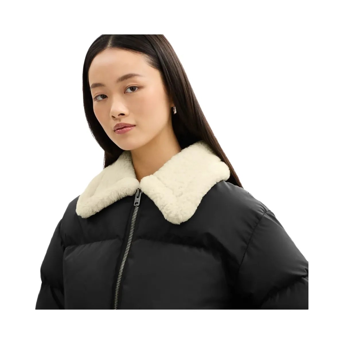 Coach Puffer With Shearling Collar Black - HypeFly India View 4