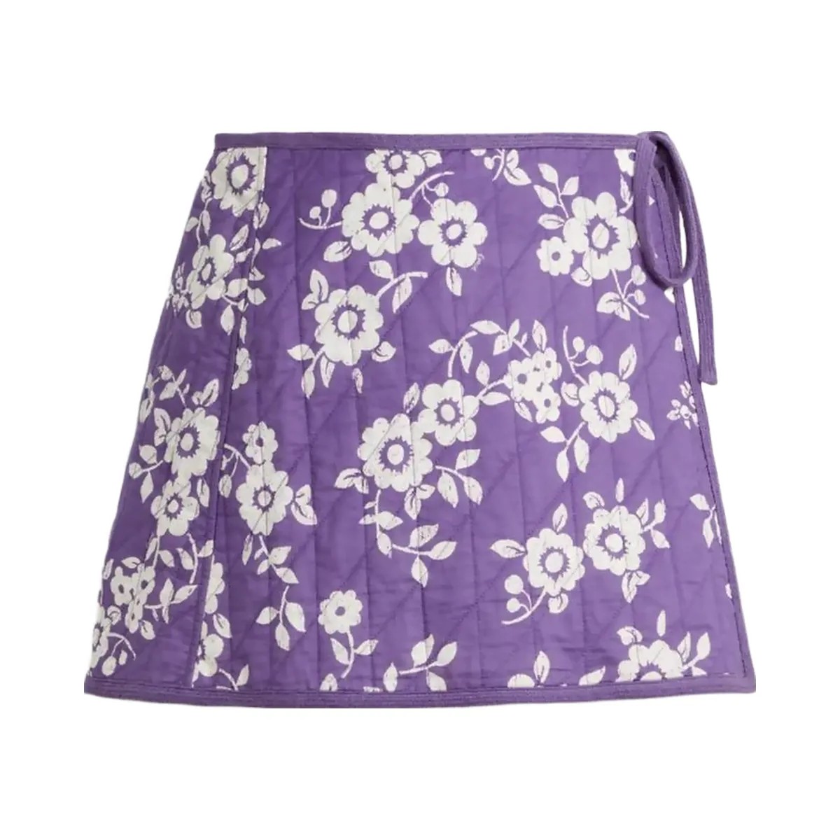 Coach Quilted Floral Wrap Skirt Purple Multi - HypeFly India View 1