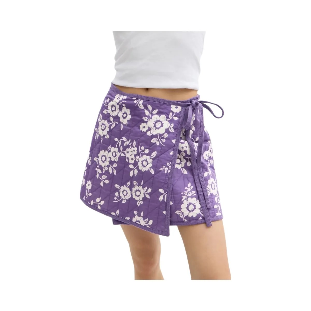 Coach Quilted Floral Wrap Skirt Purple Multi - HypeFly India View 4