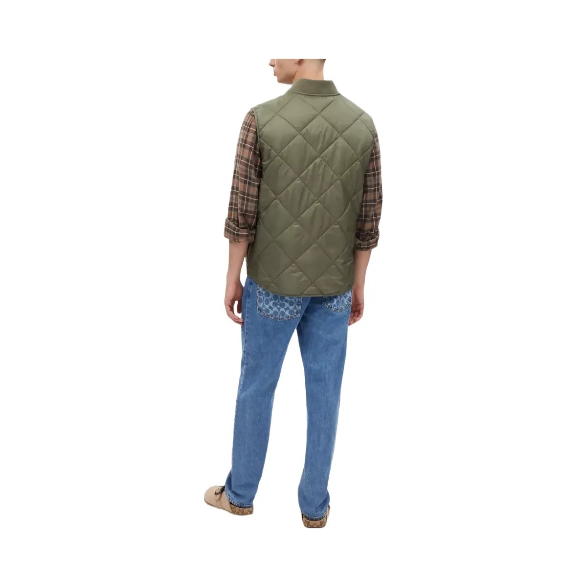 Coach Quilted Vest in Military Green - HypeFly India View 3