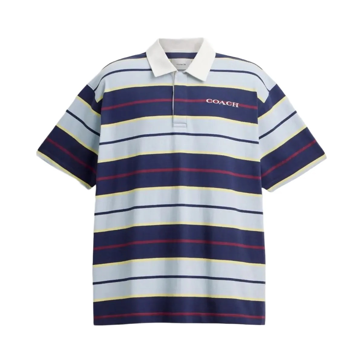 Coach Relaxed Striped Polo Blue Stripe - HypeFly India View 1