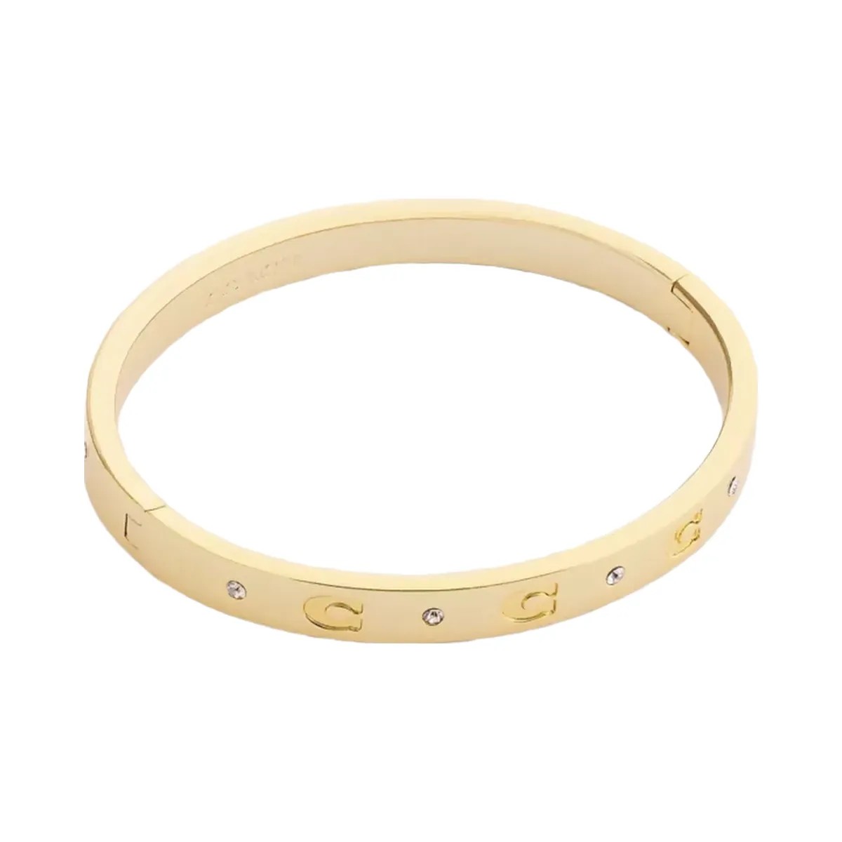 Coach Repeated C Hinged Bangle in Gold - HypeFly India View 1