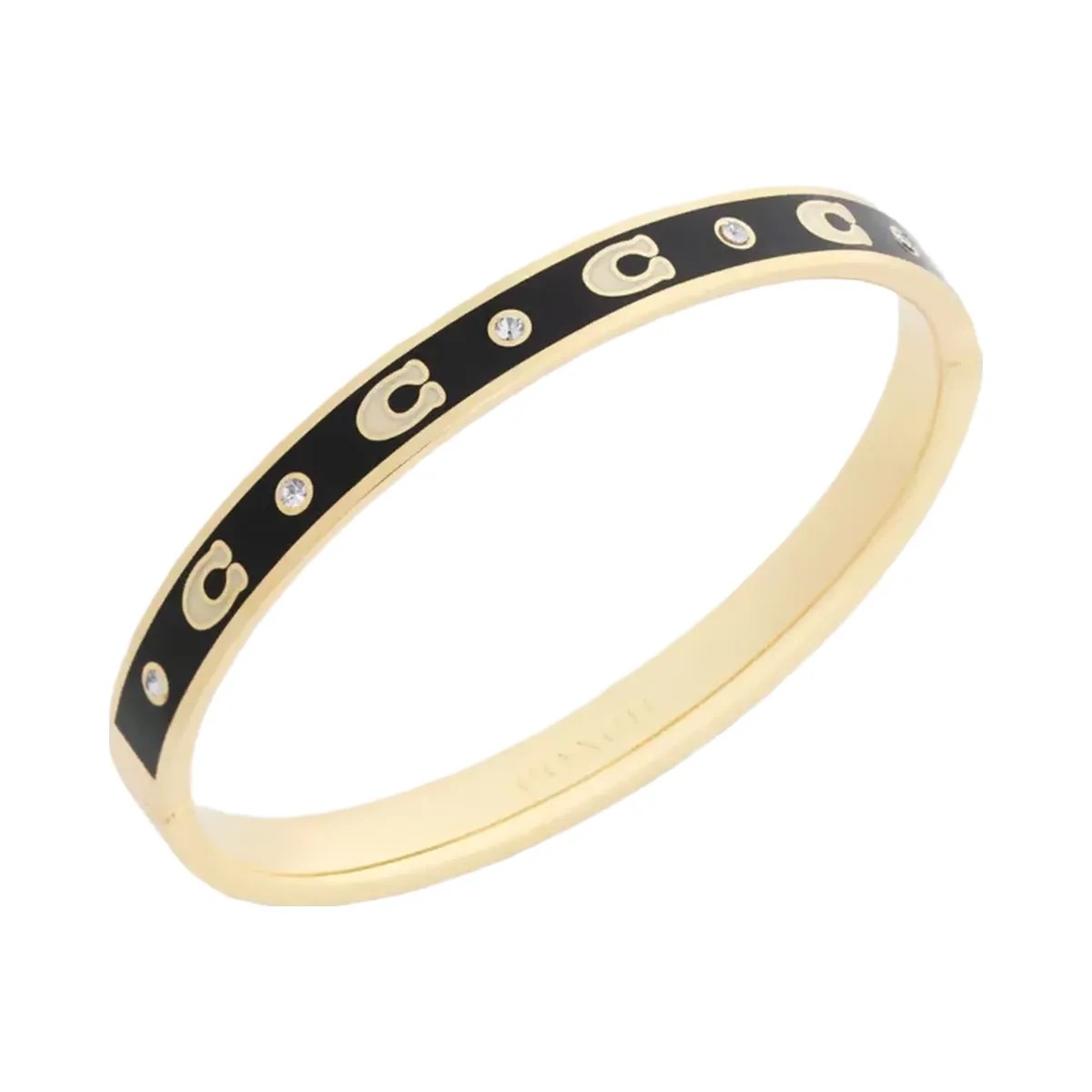 Coach Repeated C Hinged Bangle in Gold Black - HypeFly India View 2