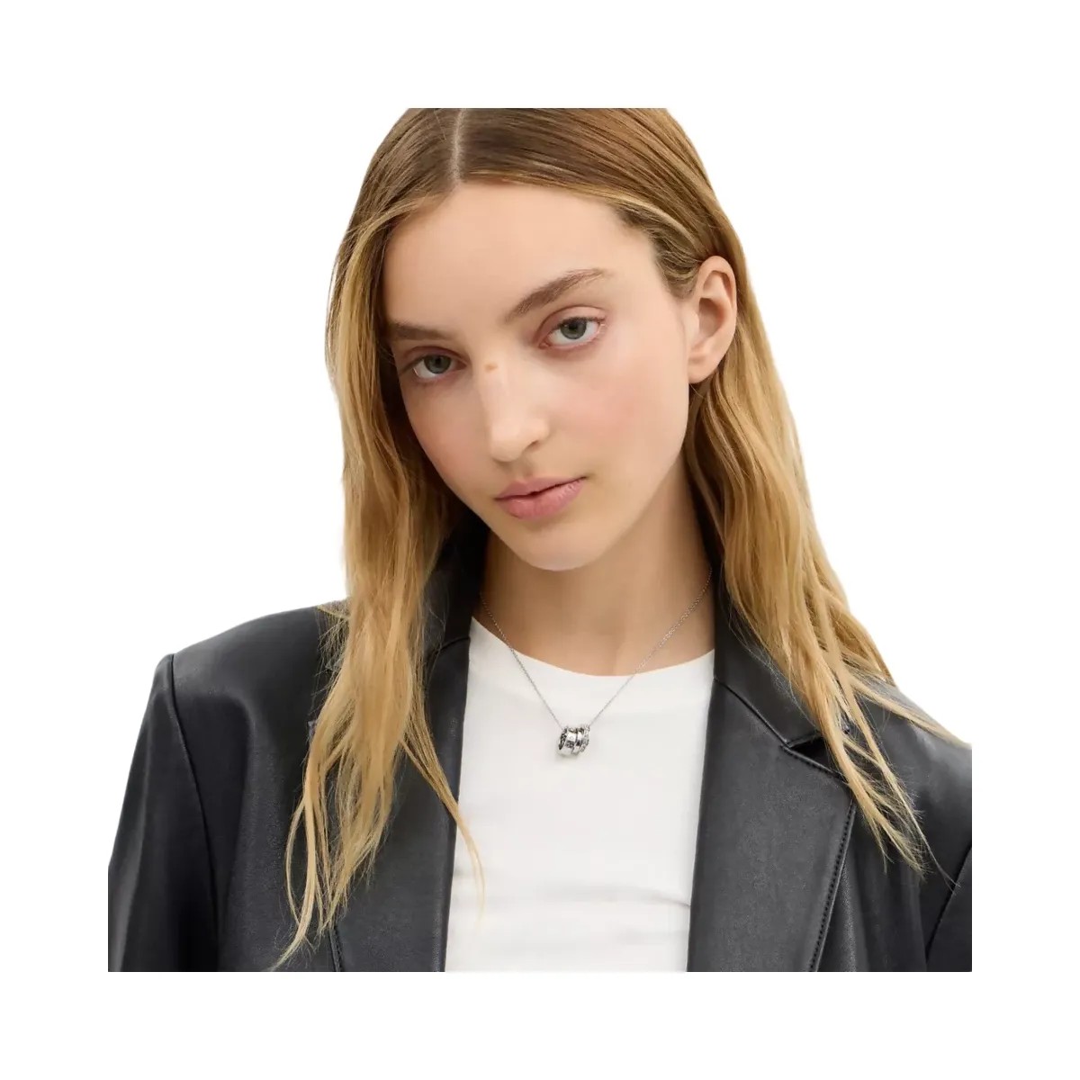 Coach Repeated C Rondelle Necklace in Silver - HypeFly India View 3