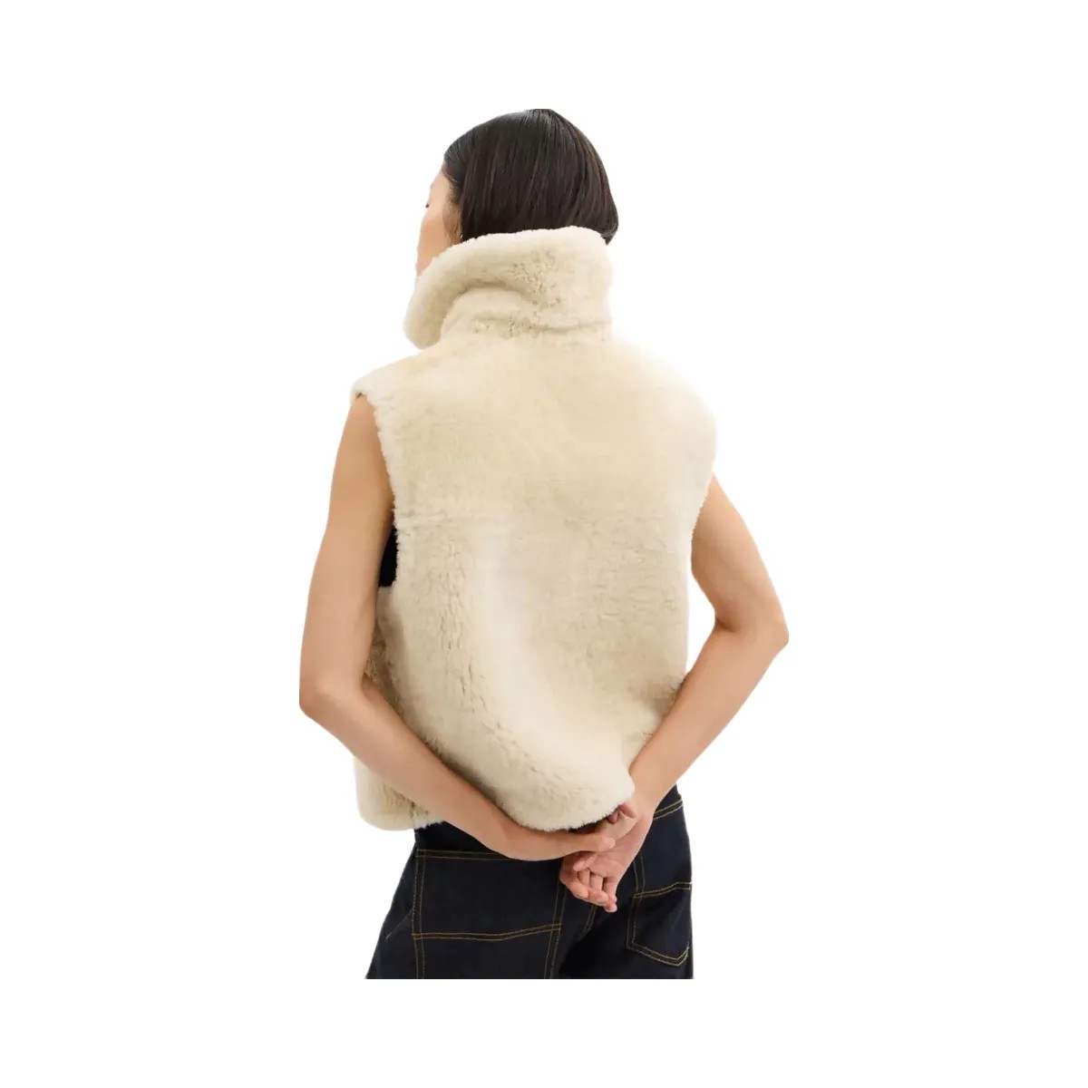 Coach Reversible Shearling Vest Hickory - HypeFly India View 5