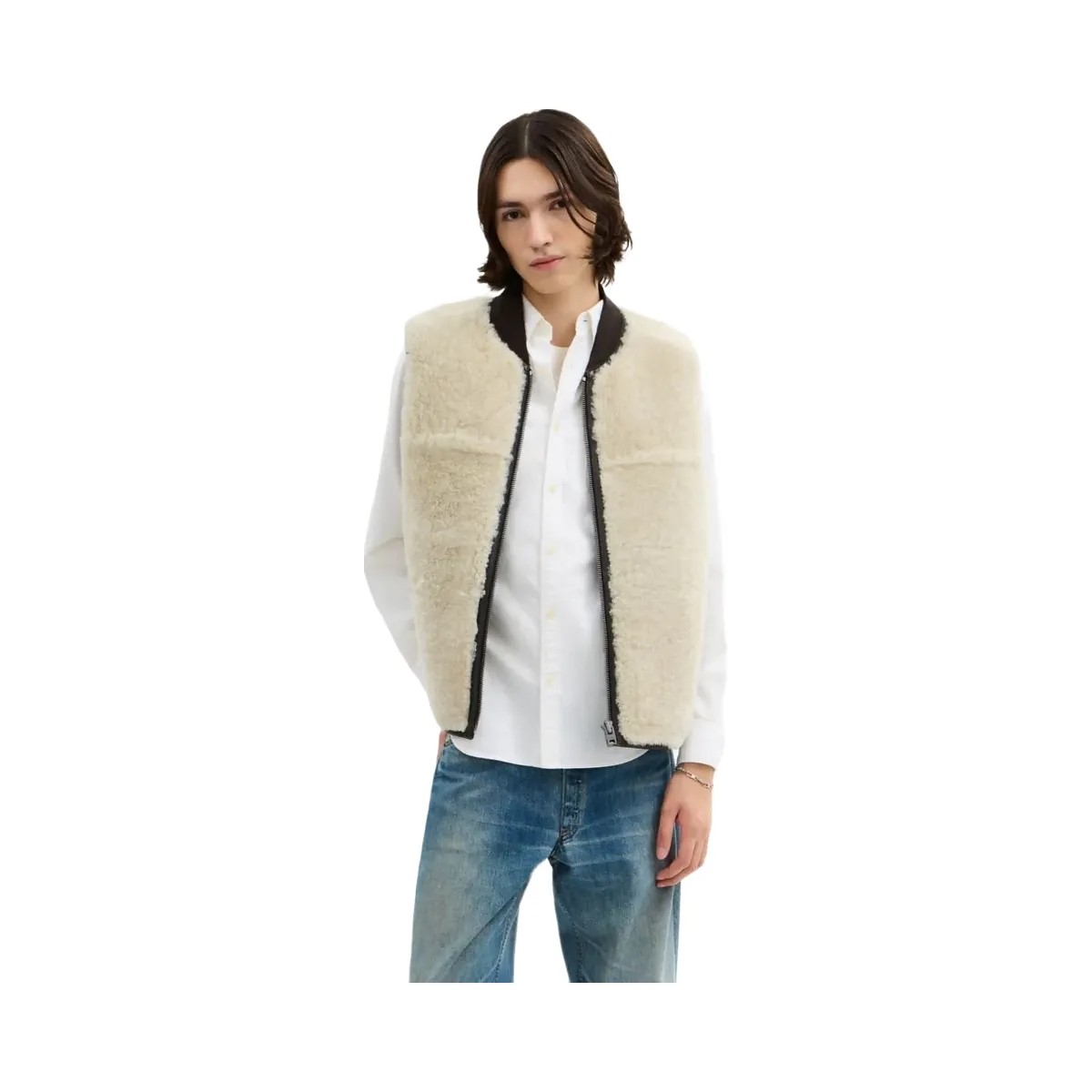 Coach Reversible Shearling Vest Smoked Wood - HypeFly India View 4