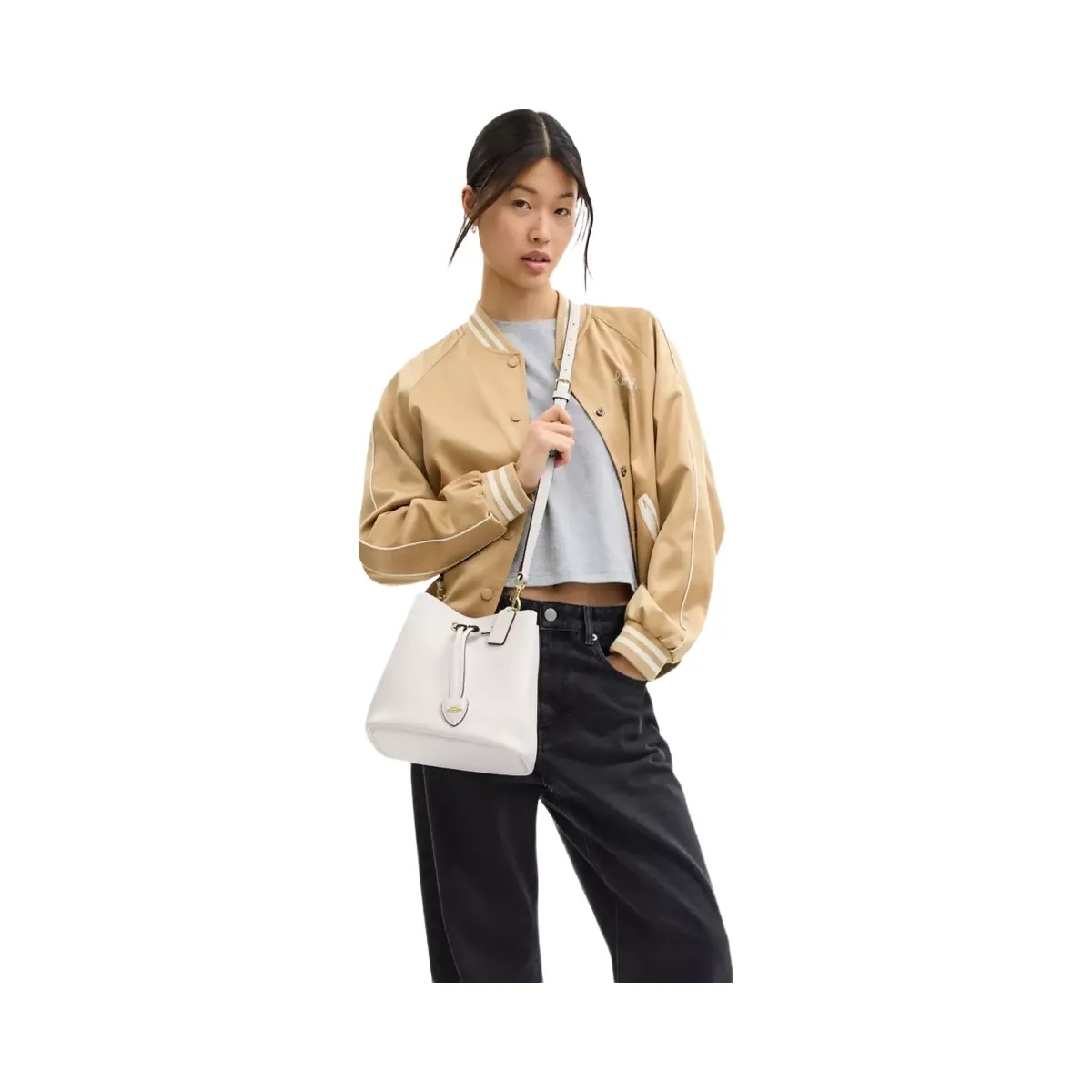 Coach Rowan Bucket Bag in Gold Chalk - HypeFly India View 6