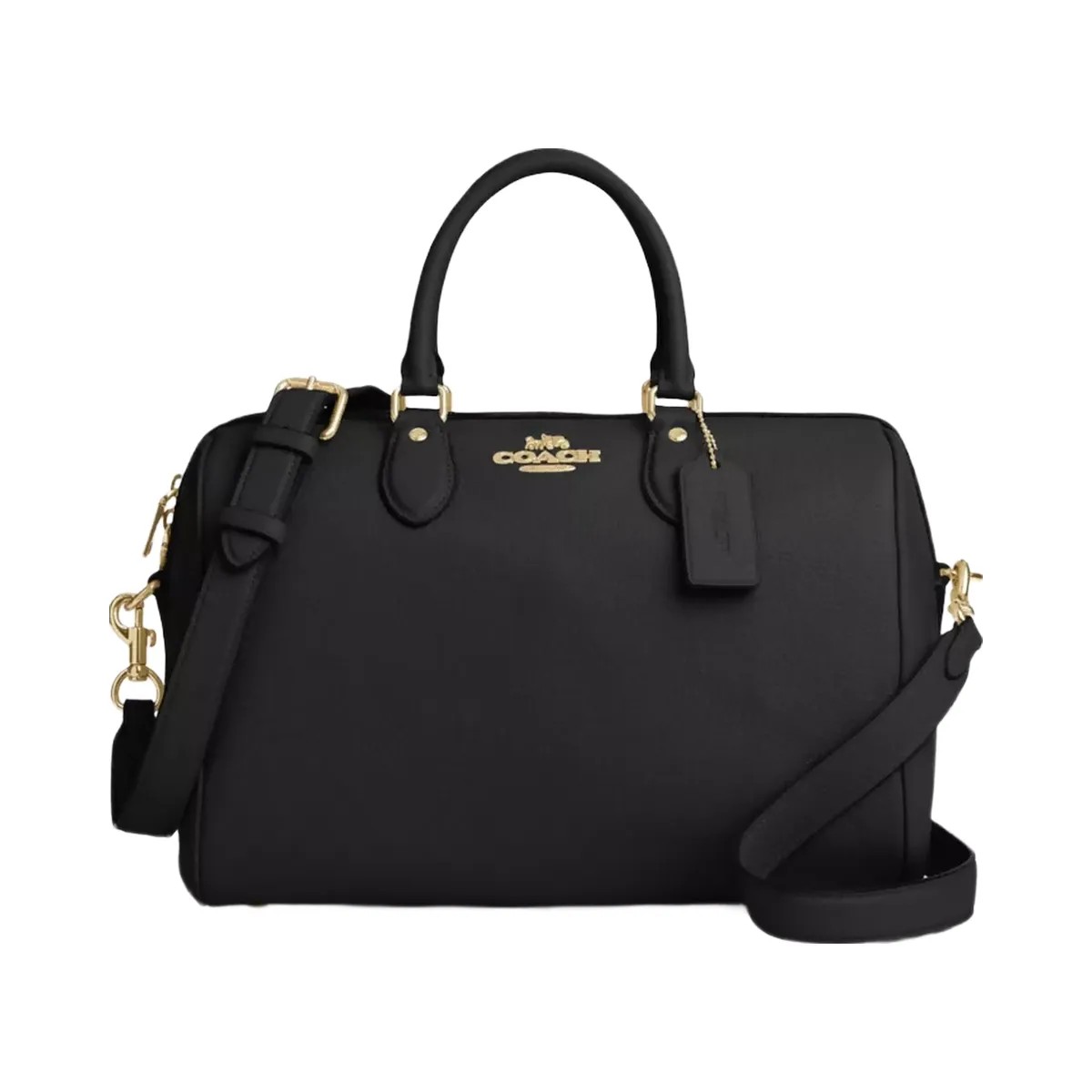 Coach Rowan Large Satchel Bag in Gold Black - HypeFly India View 1