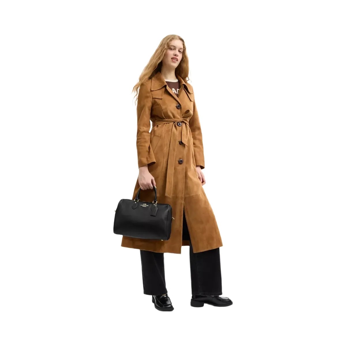 Coach Rowan Large Satchel Bag in Gold Black - HypeFly India View 6