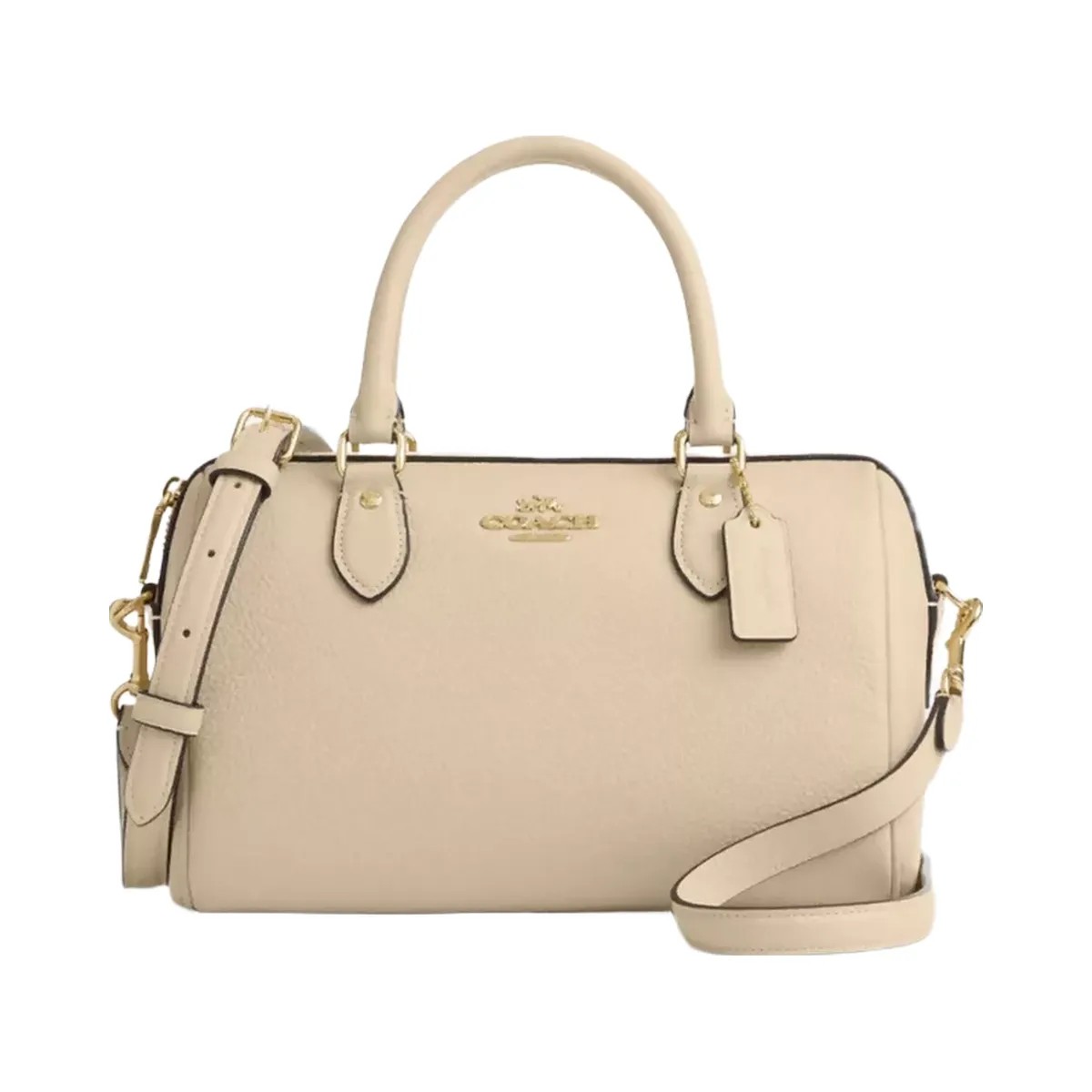 Coach Rowan Satchel Bag in Gold Ivory - HypeFly India View 1