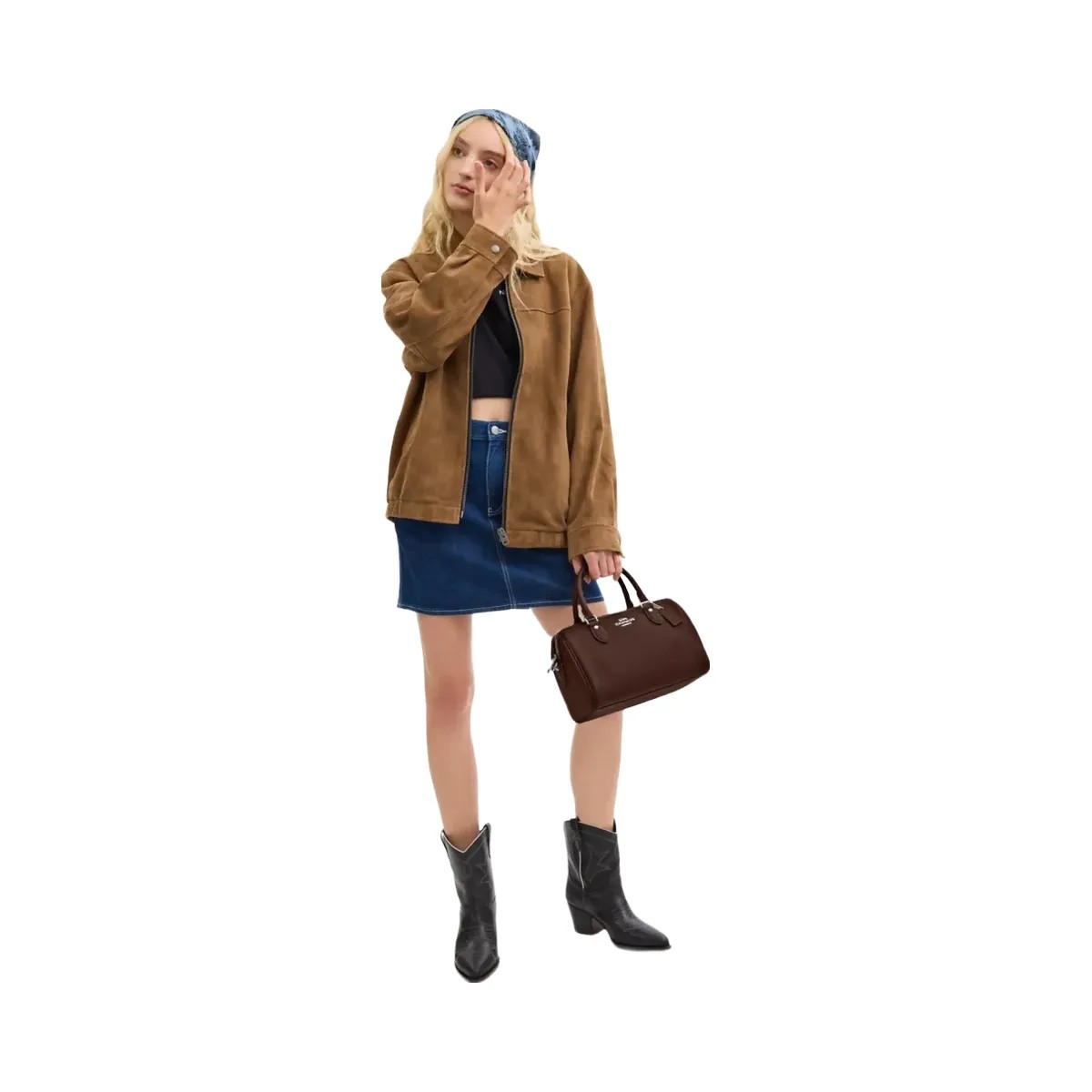 Coach Rowan Satchel Bag in Silver Maple - HypeFly India View 5