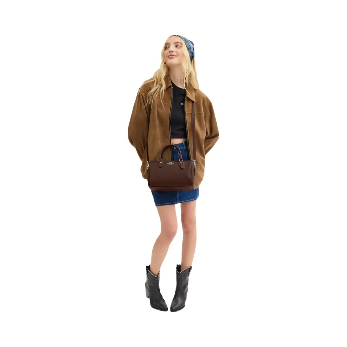 Coach Rowan Satchel Bag in Silver Maple - HypeFly India View 6