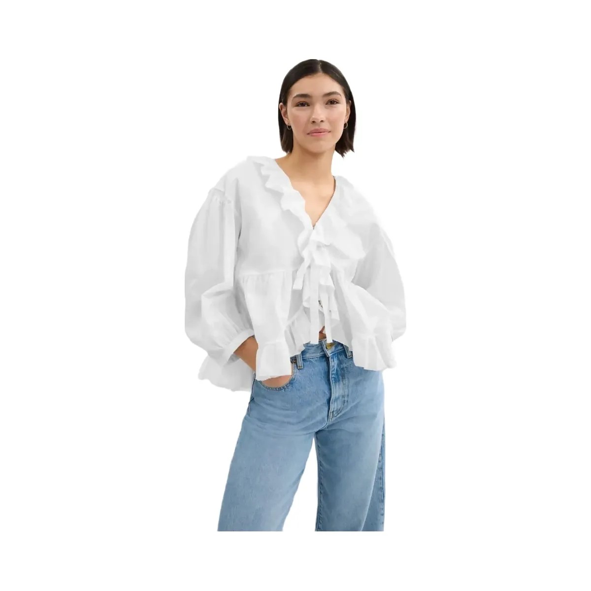 Coach Ruffle Blouse White - HypeFly India View 2