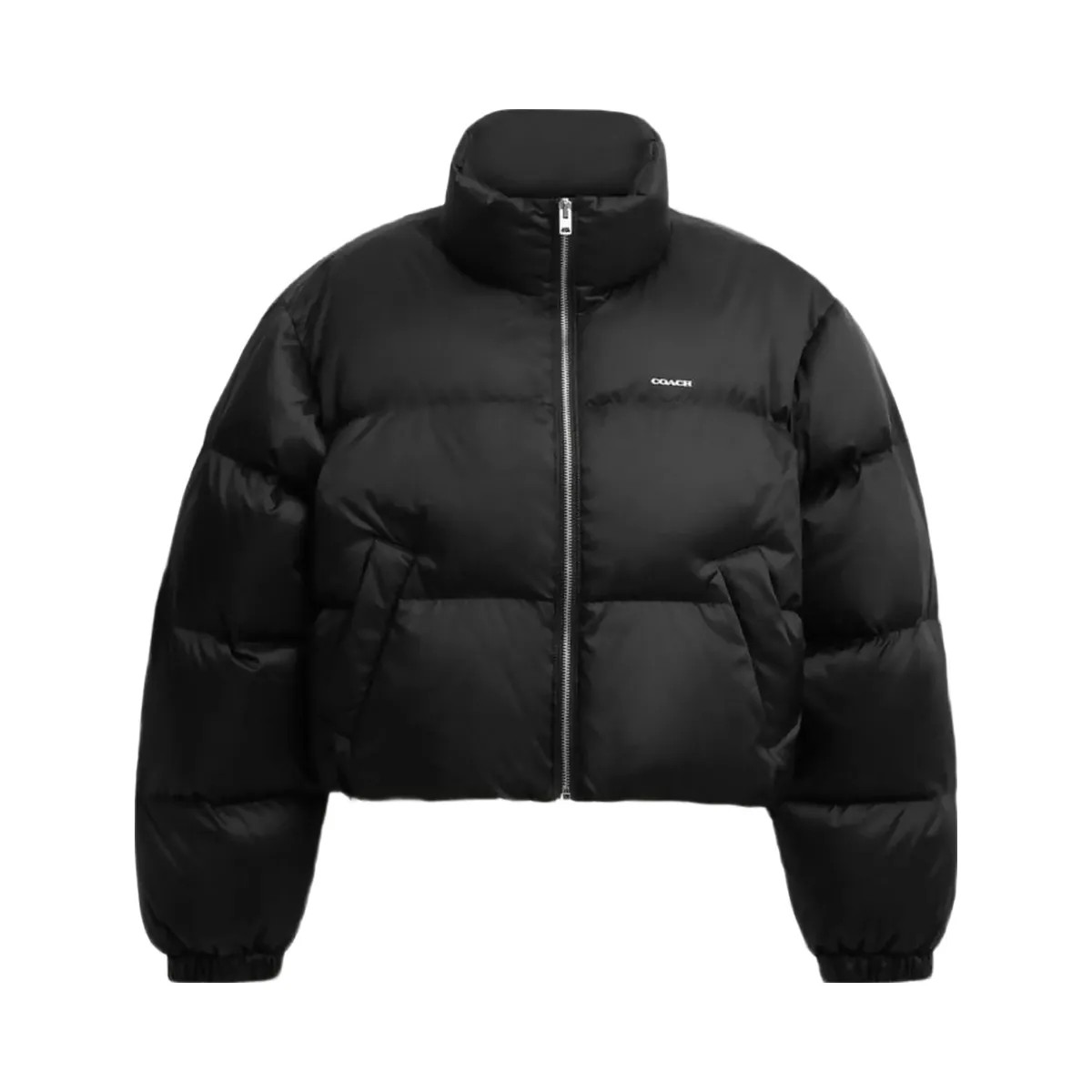 Coach Short Cropped Puffer Jacket Black - HypeFly India View 1