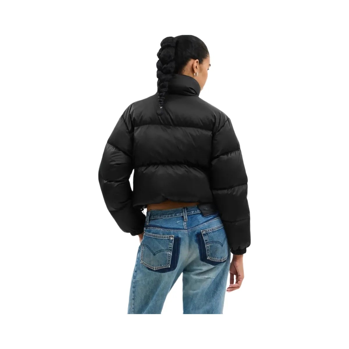 Coach Short Cropped Puffer Jacket Black - HypeFly India View 3