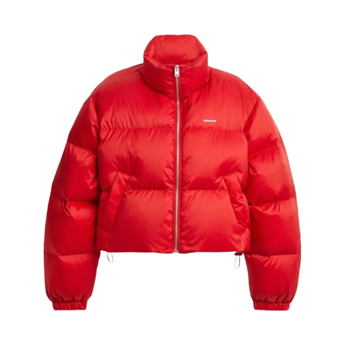 Coach Short Cropped Puffer Jacket Red - HypeFly India View 1