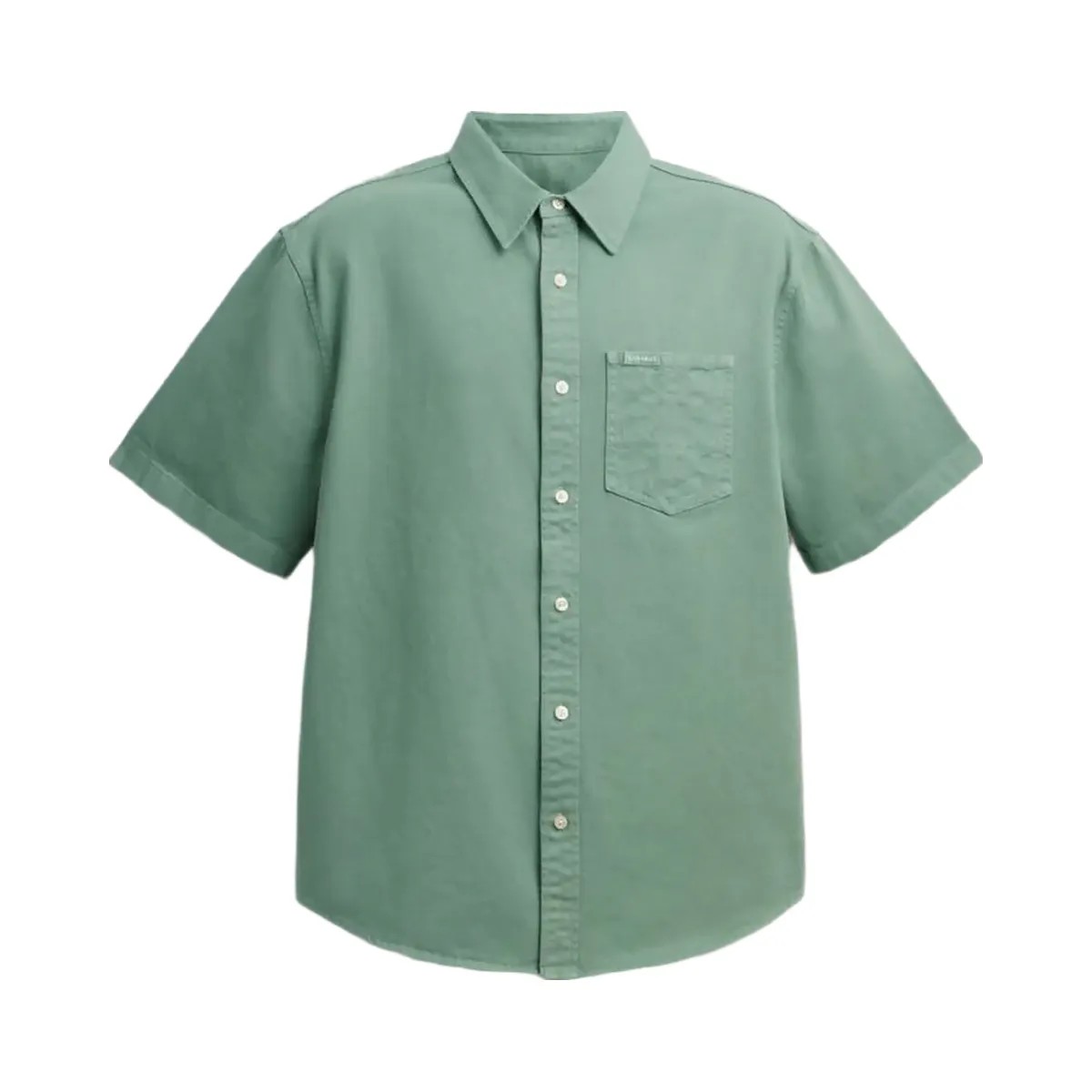 Coach Short Sleeve Relaxed Denim Shirt Green - HypeFly India View 1
