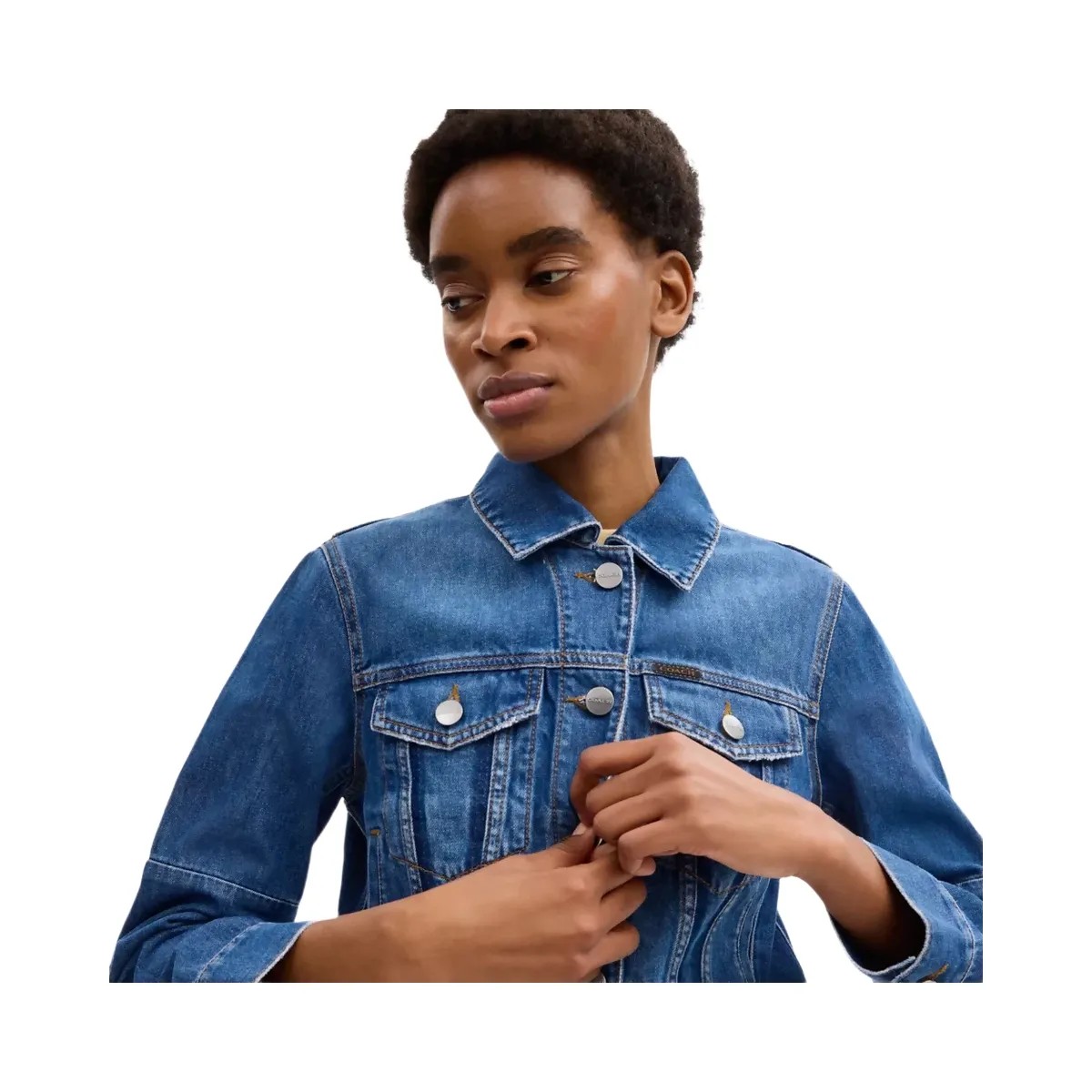 Coach Shrunken Denim Workwear Jacket in Blue - HypeFly India View 4