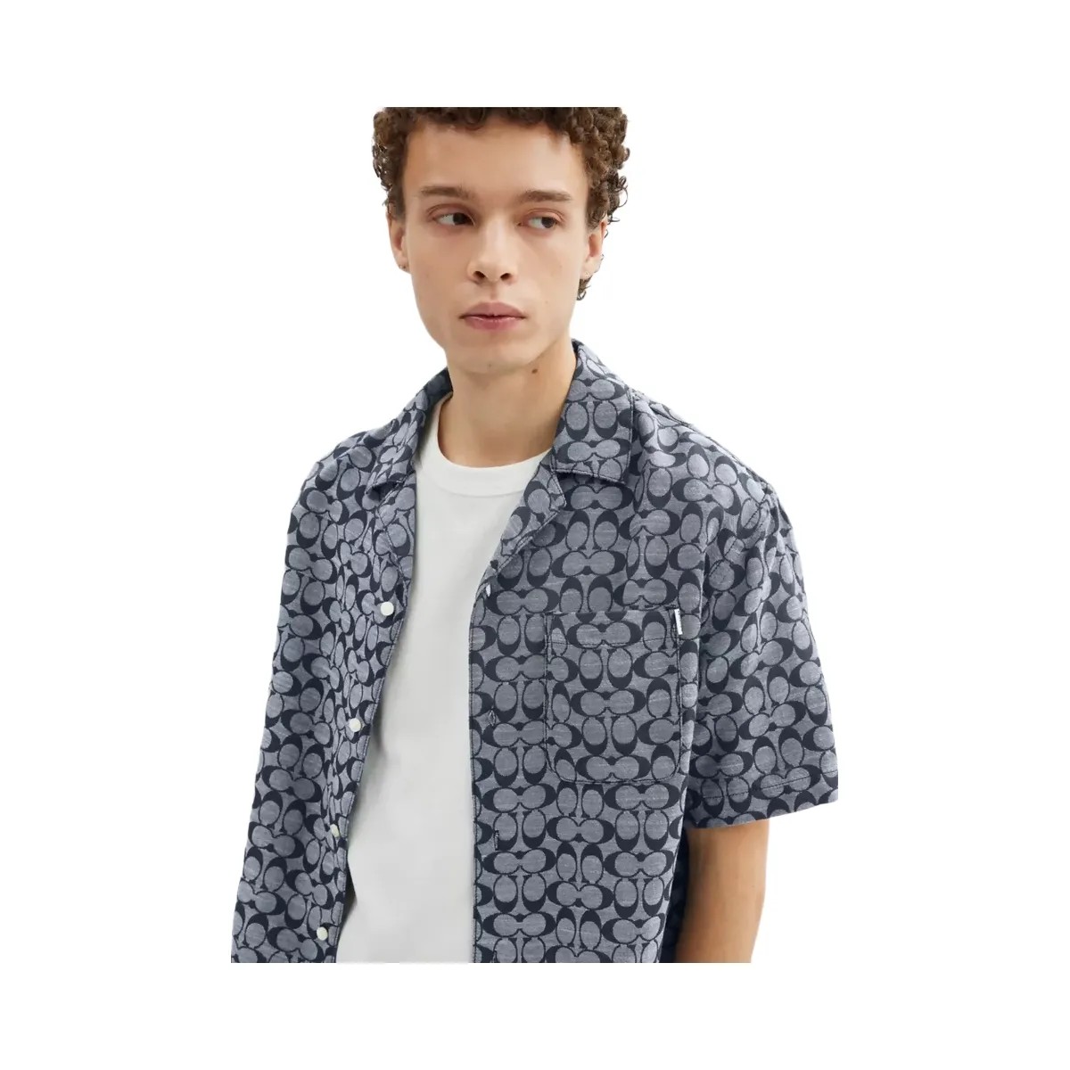 Coach Signature Camp Shirt in Navy - HypeFly India View 4