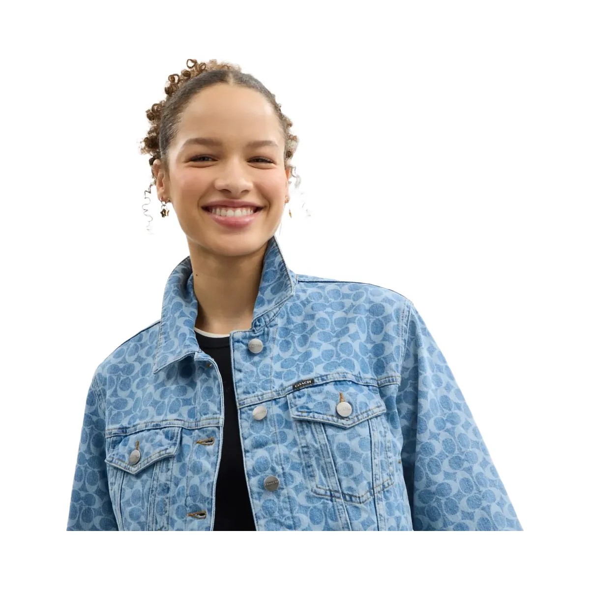 Coach Signature Denim Jacket Medium Wash - HypeFly India View 4