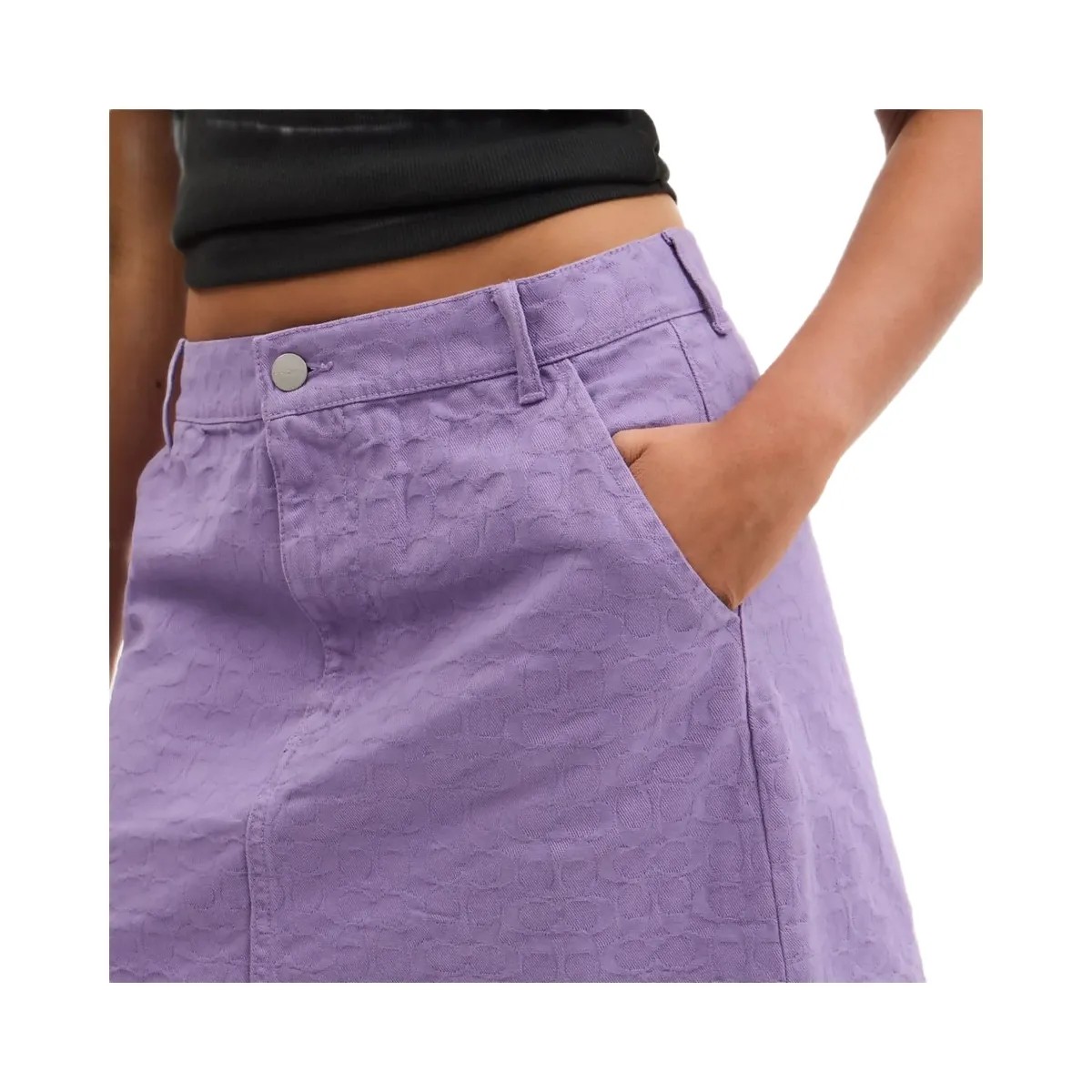 Coach Signature Denim Skirt Purple - HypeFly India View 4