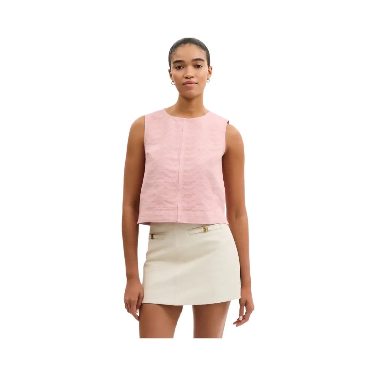 Coach Signature Denim Sleeveless Top Pink - HypeFly India View 2