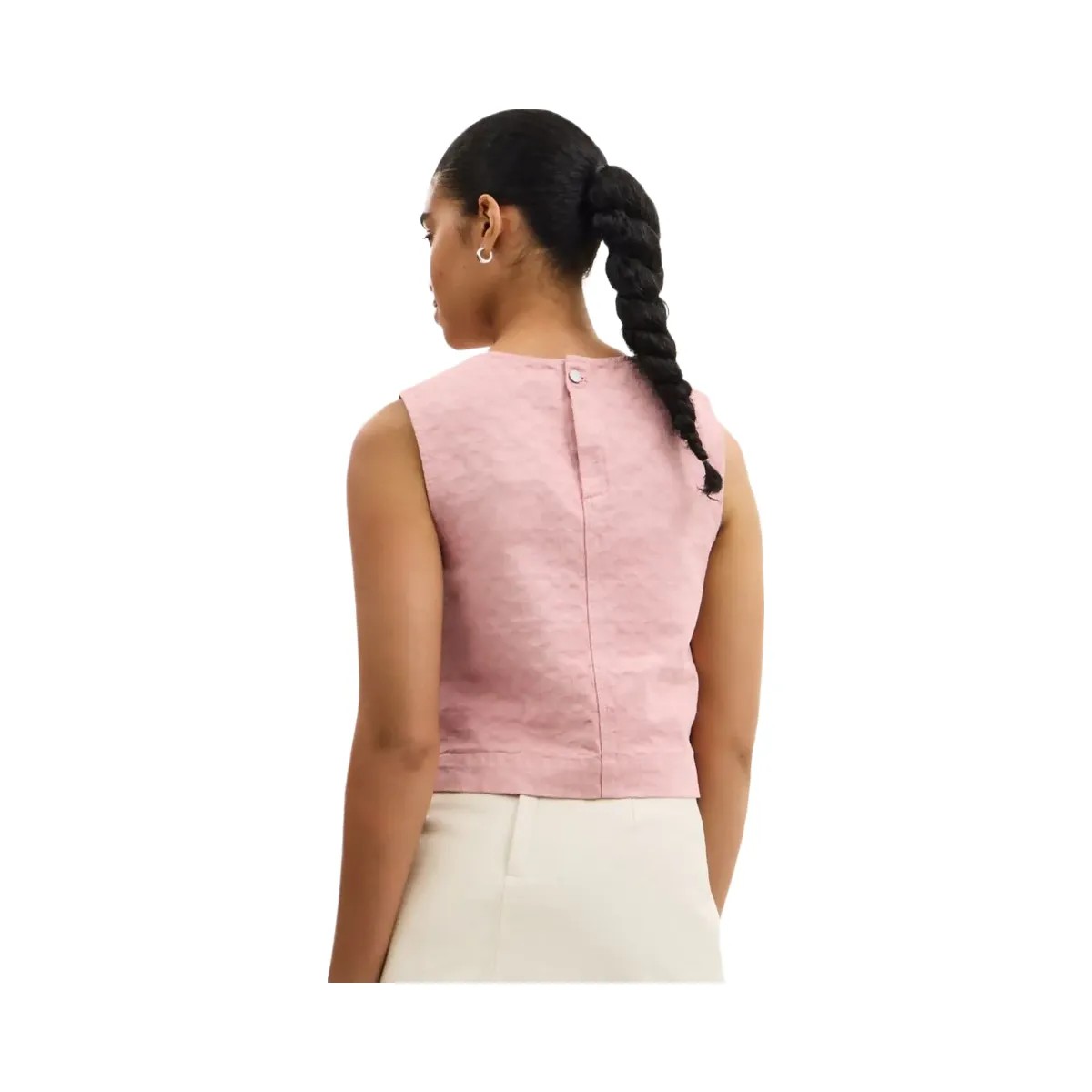 Coach Signature Denim Sleeveless Top Pink - HypeFly India View 3