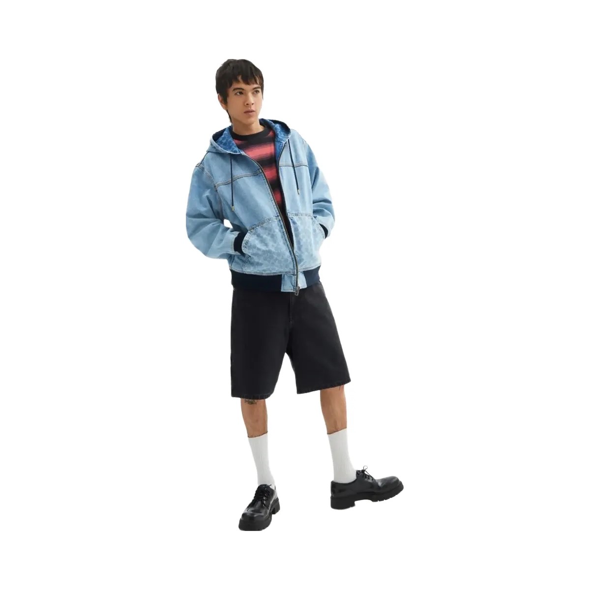 Coach Signature Denim Zip Jacket Light Wash - HypeFly India View 2