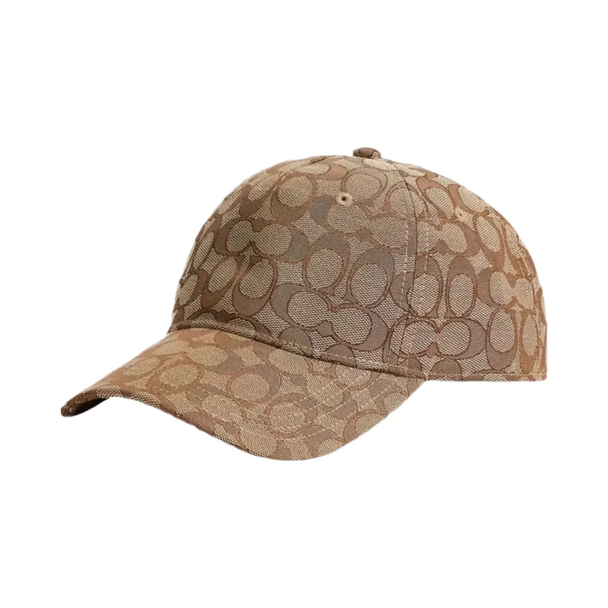 Coach Signature Jacquard Baseball Hat in Tan - HypeFly India View 1