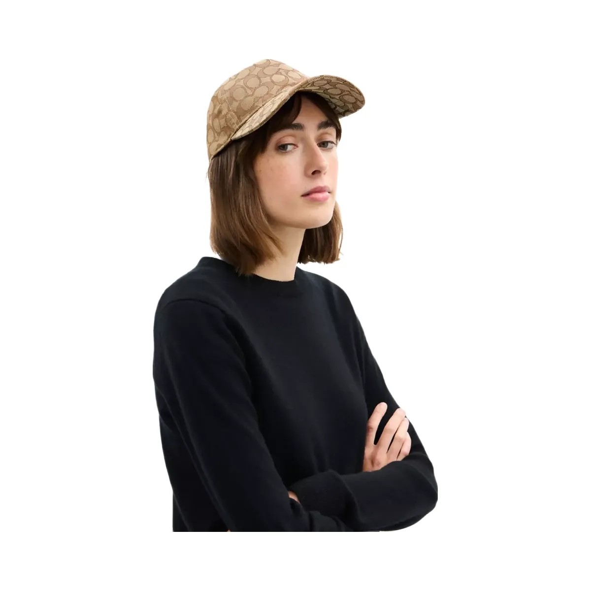 Coach Signature Jacquard Baseball Hat in Tan - HypeFly India View 2