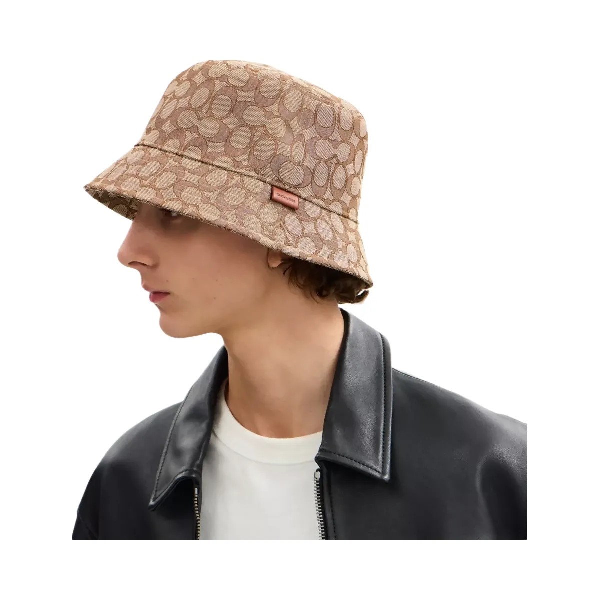 Coach Signature Jacquard Bucket Hat in Tan - HypeFly India View 3