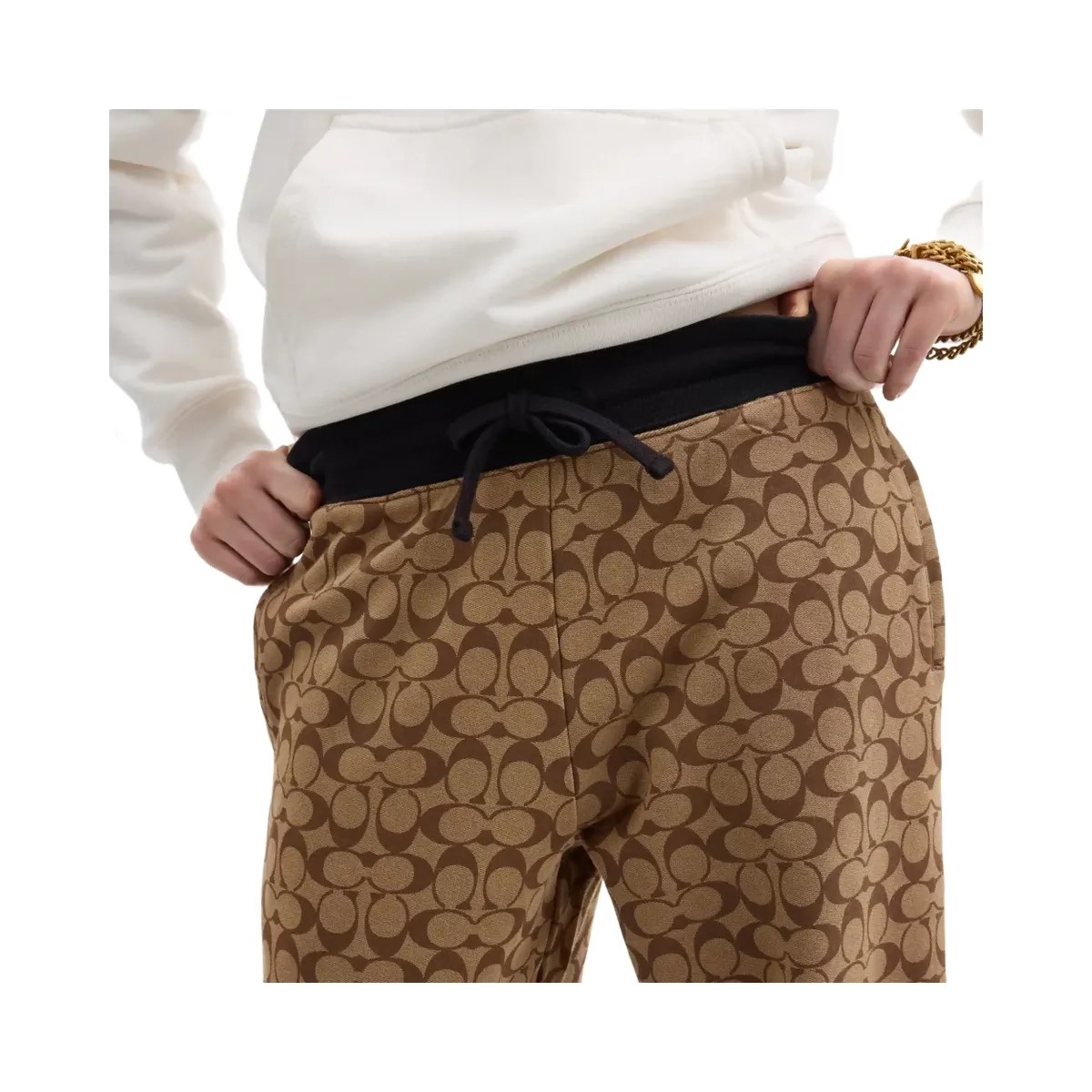 Coach Signature Joggers in Khaki Multi - HypeFly India View 4