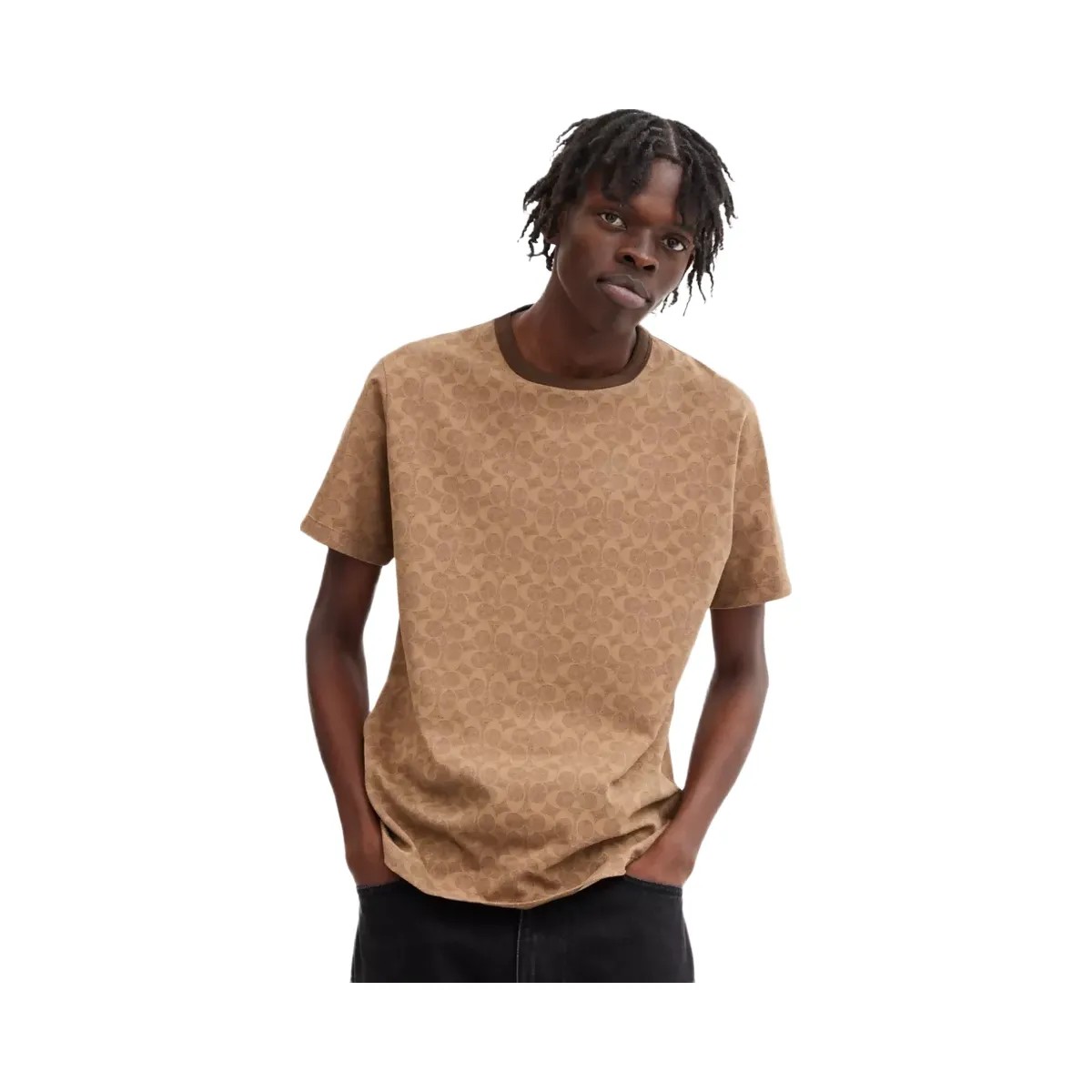 Coach Signature T-Shirt in Tan Signature - HypeFly India View 2
