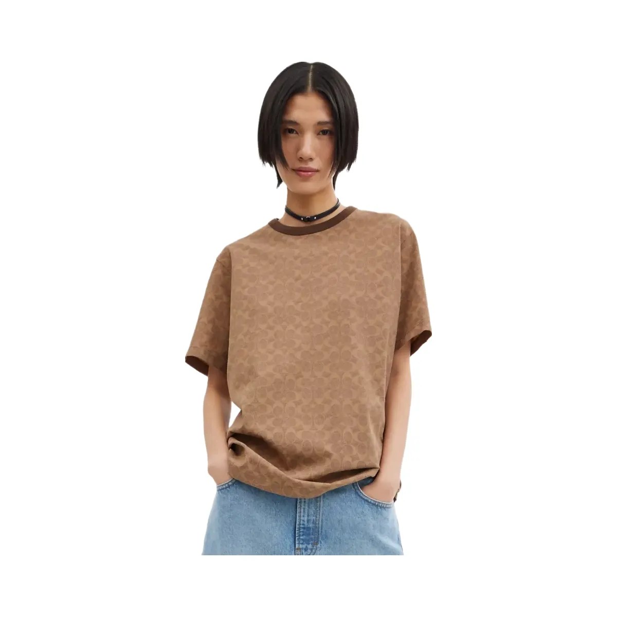 Coach Signature T-Shirt in Tan Signature - HypeFly India View 4