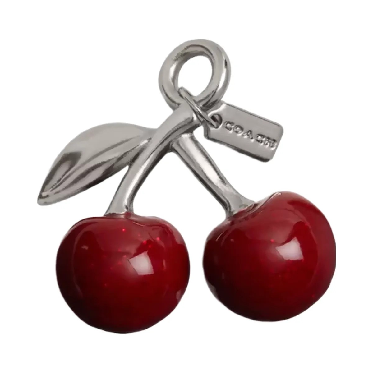 Coach Small Cherry Shoe Charm in Silver Red - HypeFly India View 1