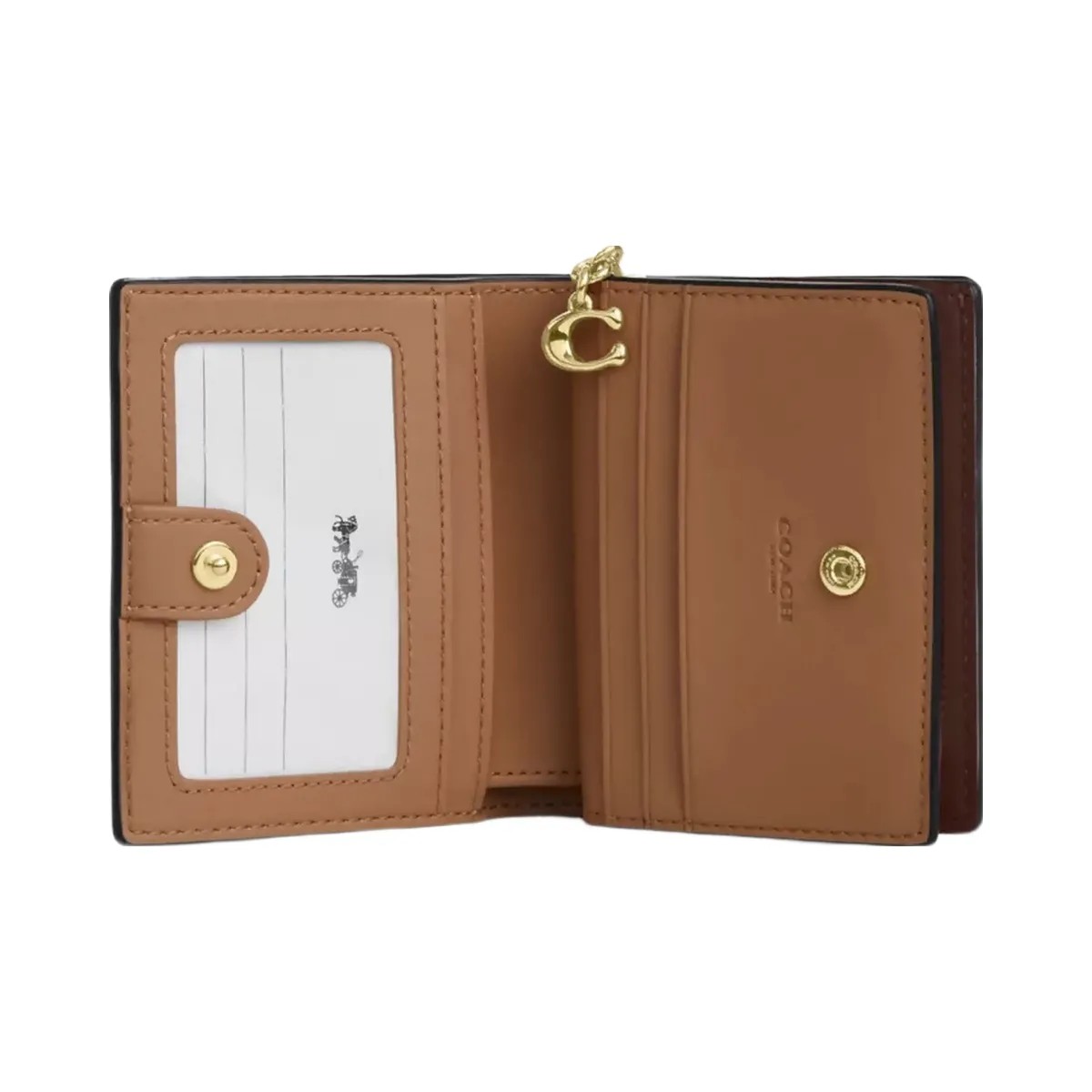 Coach Snap Wallet With Charm in Gold Maple - HypeFly India View 3