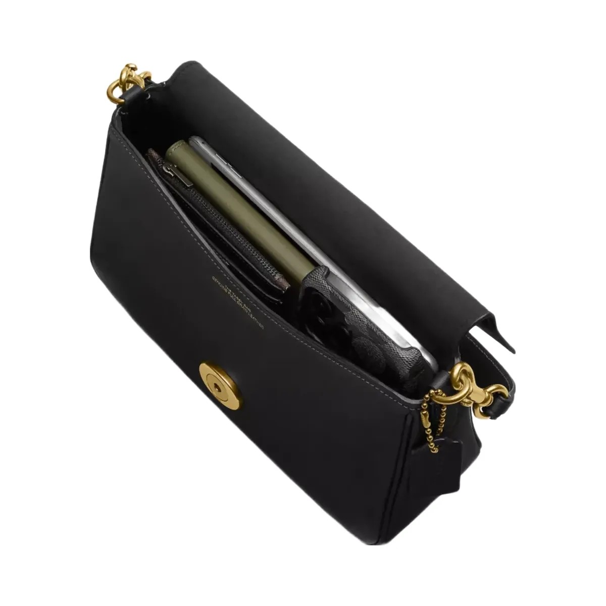 Coach Soft Tabby Shoulder Bag in Brass Black - HypeFly India View 4