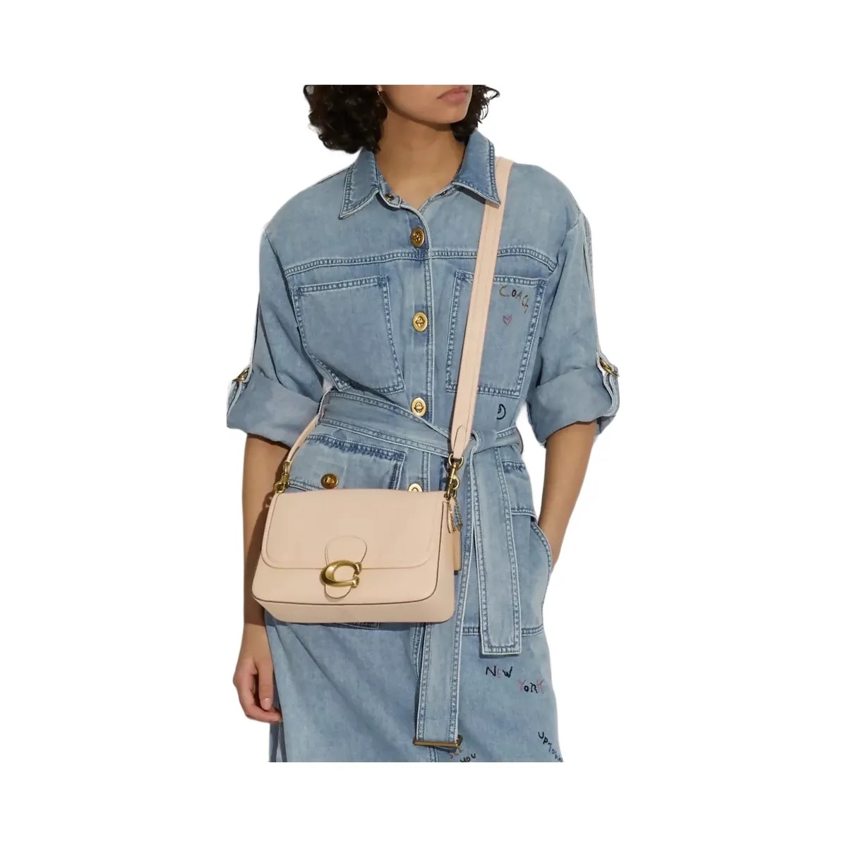 Coach Soft Tabby Shoulder Bag in Brass Ivory - HypeFly India View 5