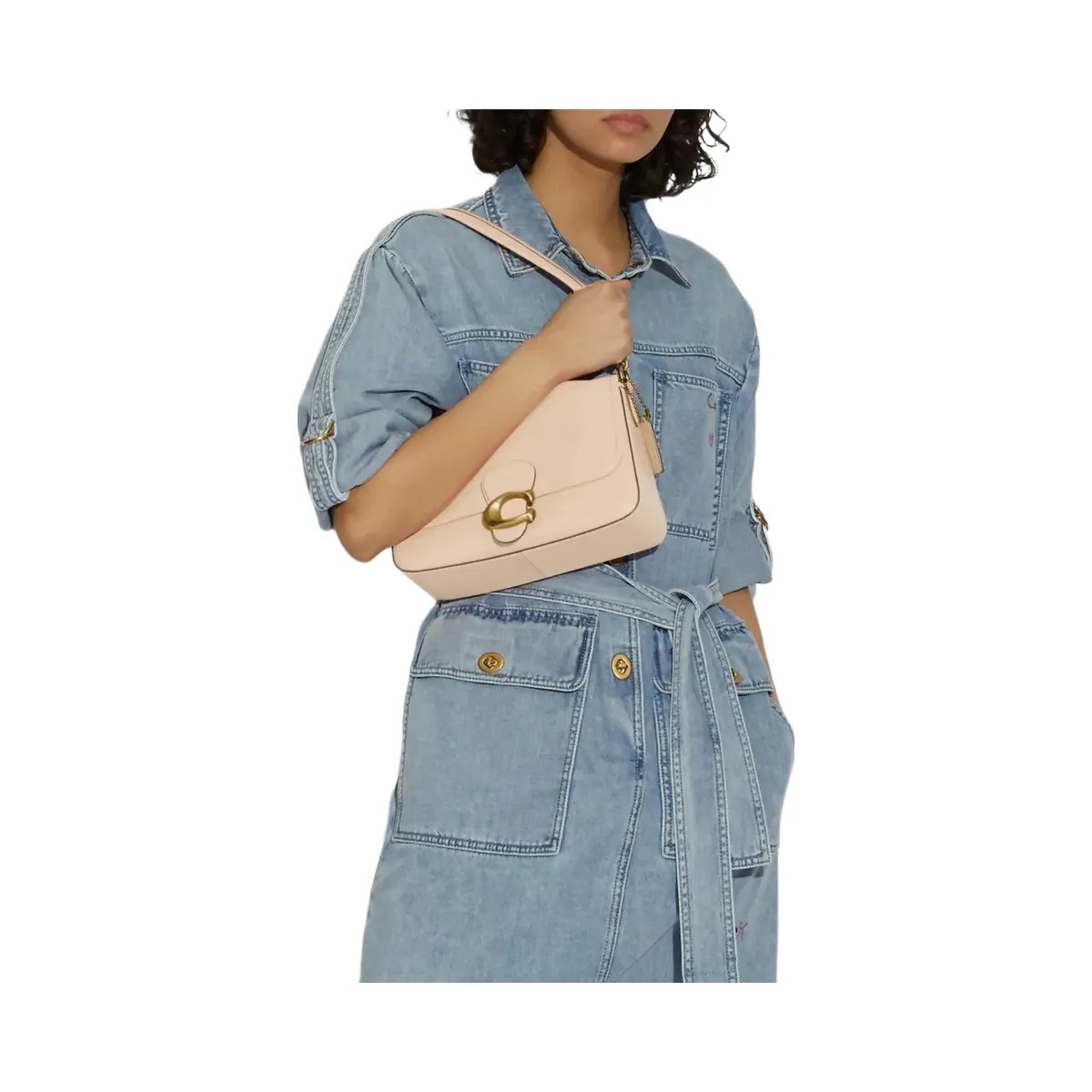 Coach Soft Tabby Shoulder Bag in Brass Ivory - HypeFly India View 6
