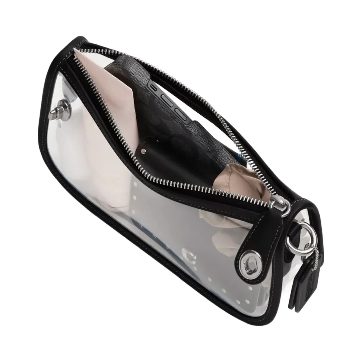 Coach Stadium Swinger Bag in Silver Black - HypeFly India View 4