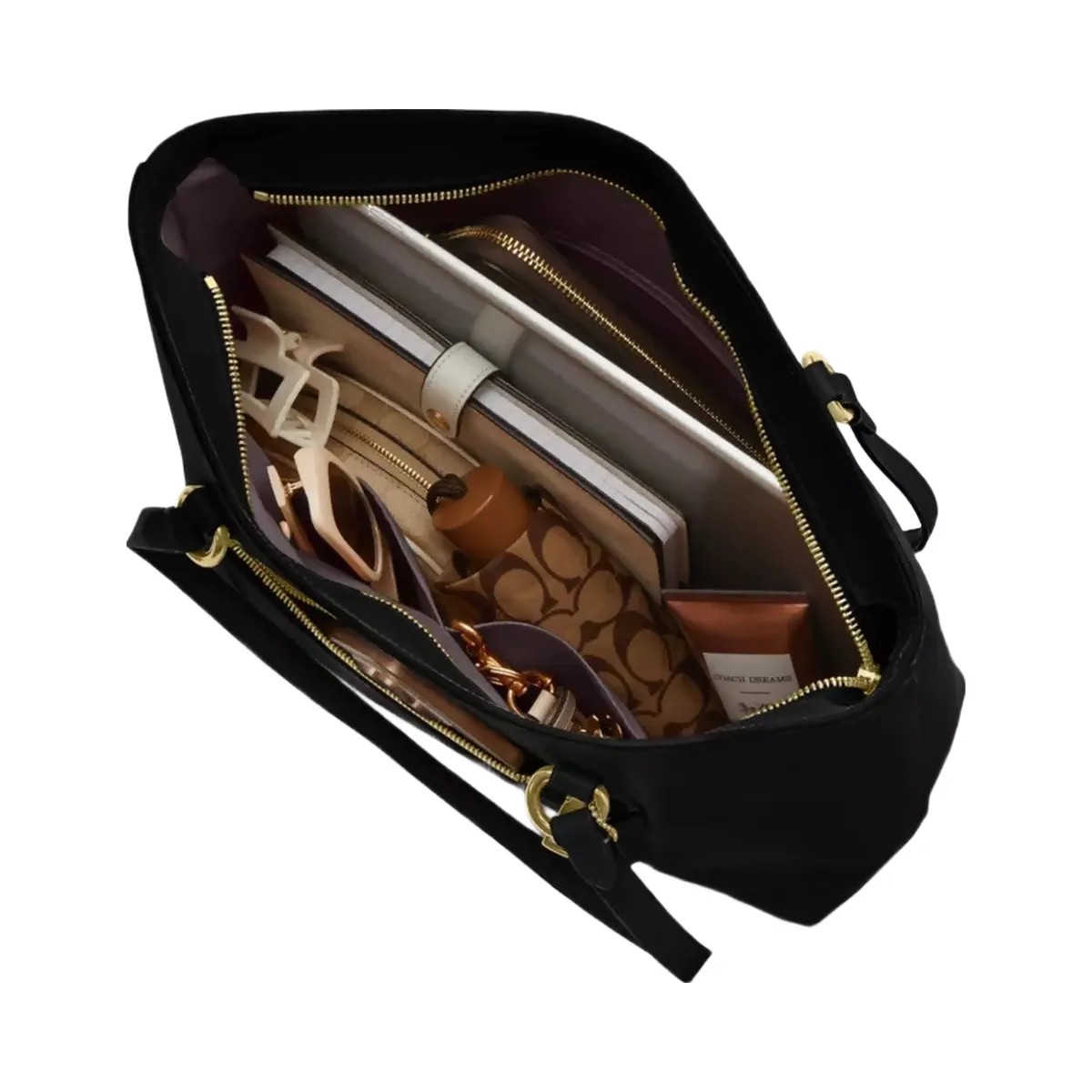 Coach Station Tote Bag in Gold Black - HypeFly India View 3