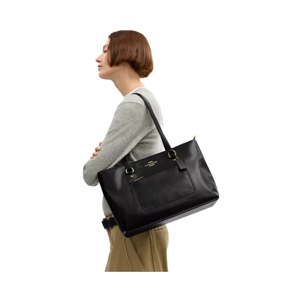 Coach Station Tote Bag in Gold Black - HypeFly India View 6