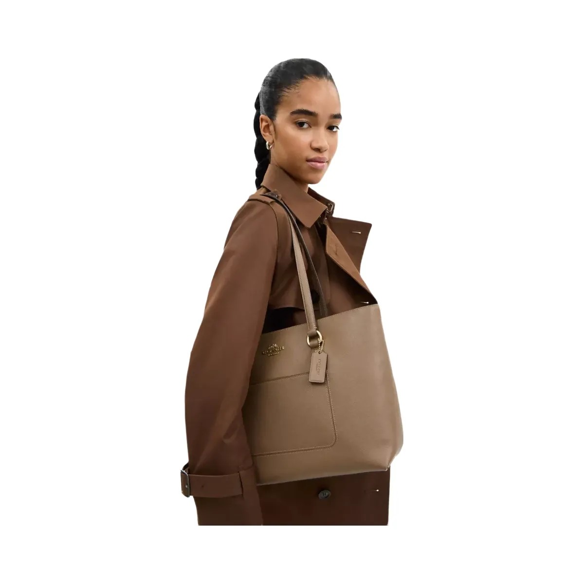 Coach Station Tote Bag in Gold Dark Stone - HypeFly India View 6